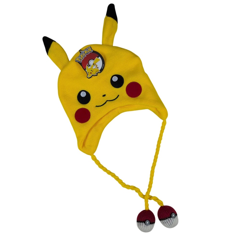 Bioworld Unisex Pokemon Pikachu Peruvian Beanie OSFM Kawaii Anime Hat